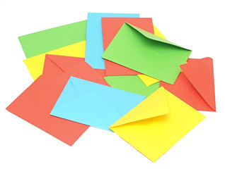 colorful envelopes, concept of communication