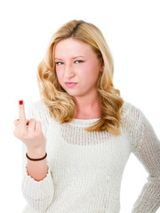 woman obscene gesture