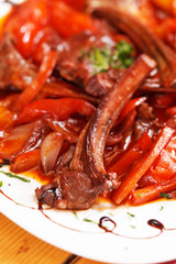 grilled ribs with vegetables