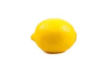 yellow ripe lemon over the white background