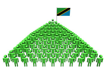 Pyramid of abstract people with Tanzania flag illustration