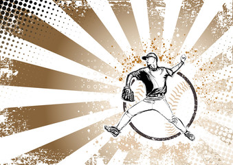 baseball retro poster background - 49220631