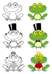 Cute Frogs Cartoon Characters.Collection