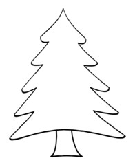 Outline Cartoon Christmas Tree