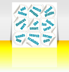 Social media concept stickers
