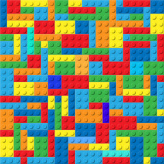 Child plastic constructor colorful vector background