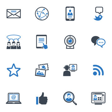 Social Media Icons Set 1 - Blue Series