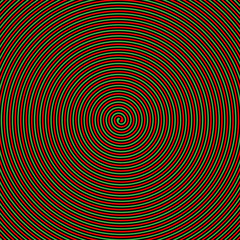 Green and red hypnotic vector background