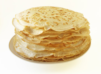 A stack of pancakes