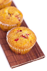 Freshly baked cranberry muffins