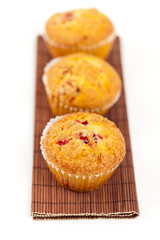 Freshly baked cranberry muffins