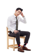 Young Asian man having a stress