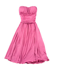 Pink evase strapless dress