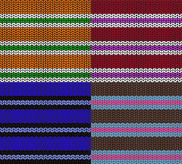 set of striped knitting patterns