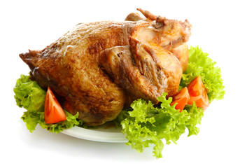 Tasty whole roasted chicken