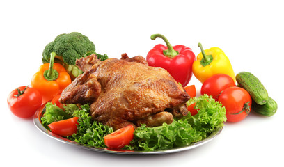 Tasty whole roasted chicken