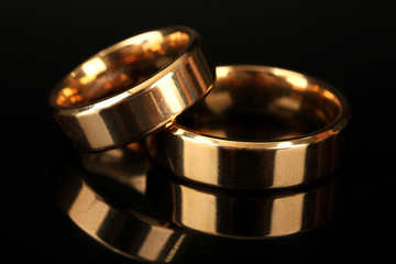 Wedding rings isolated on black