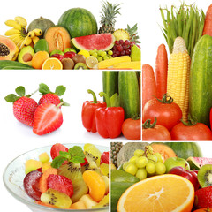 collage of fresh fruits and vegetables