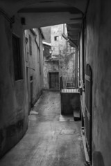 Varalo Sesia old alley B&W image