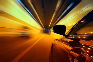 High-speed car in the tunnel, Motion Blur