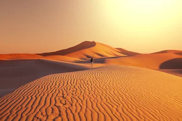 Crédence en verre imprimé Sécheresse Randonnée dans le désert