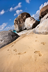 Footsteps on one of the most beautiful beach, Tortola