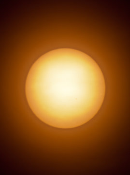 The Sun as seen through a telescope.