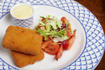 Schnitzel with salad