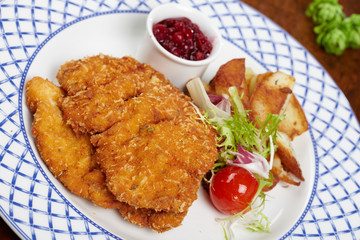 Schnitzel with salad