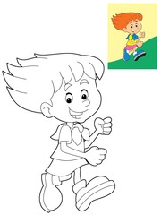 The page with exercises for kids - coloring book
