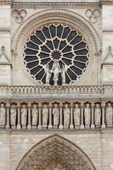 Decoration at front of Notre Dame cathedral, Paris