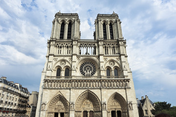 Fototapeta na wymiar The gothic architectural style Notre Dame in Paris