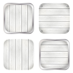 Set of wooden apps icons
