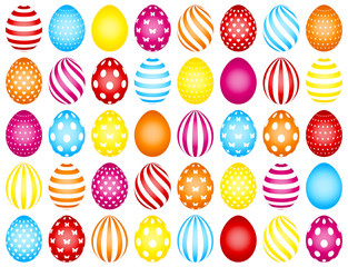 40 Easter Eggs Pattern Colour Blue