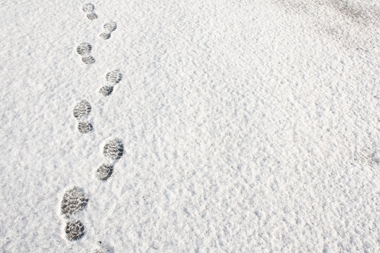 Footprints in the snow background
