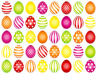 40 Easter Eggs Pattern Colour Green