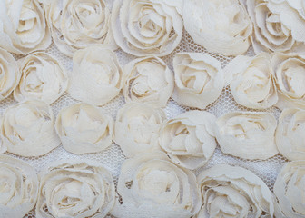 flower made from fabric decorated on cloth