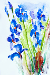 Obraz na płótnie Canvas Aquarell: Wiesenblumen