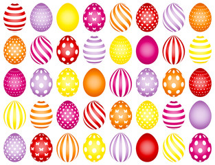 40 Easter Eggs Pattern Colour Purple