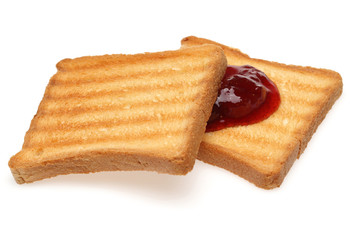 Toasted bread and Strawberry jam