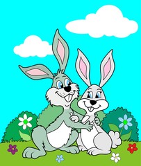 Rabbits in love