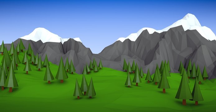 3D Minimalistic Lowpoly Landscape