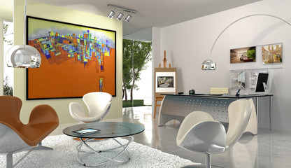 Inside a private office