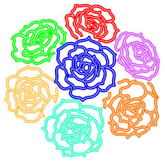 Large bouquet of roses. vector