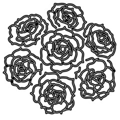 Large bouquet of roses. vector