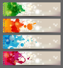 banners with splashing paints