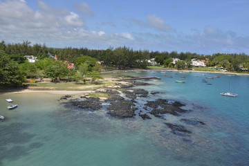 Aerial pictures of the Coastline of Mauritius along the North East of the Island.