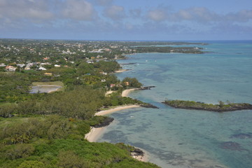 Aerial pictures of the Coastline of Mauritius along the North East of the Island.