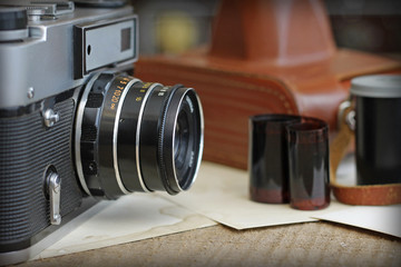 vintage camera, close-up