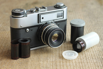 Fototapeta na wymiar Vintage kamery, zbliżenie